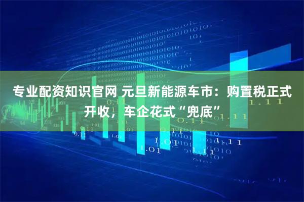 专业配资知识官网 元旦新能源车市：购置税正式开收，车企花式“兜底”